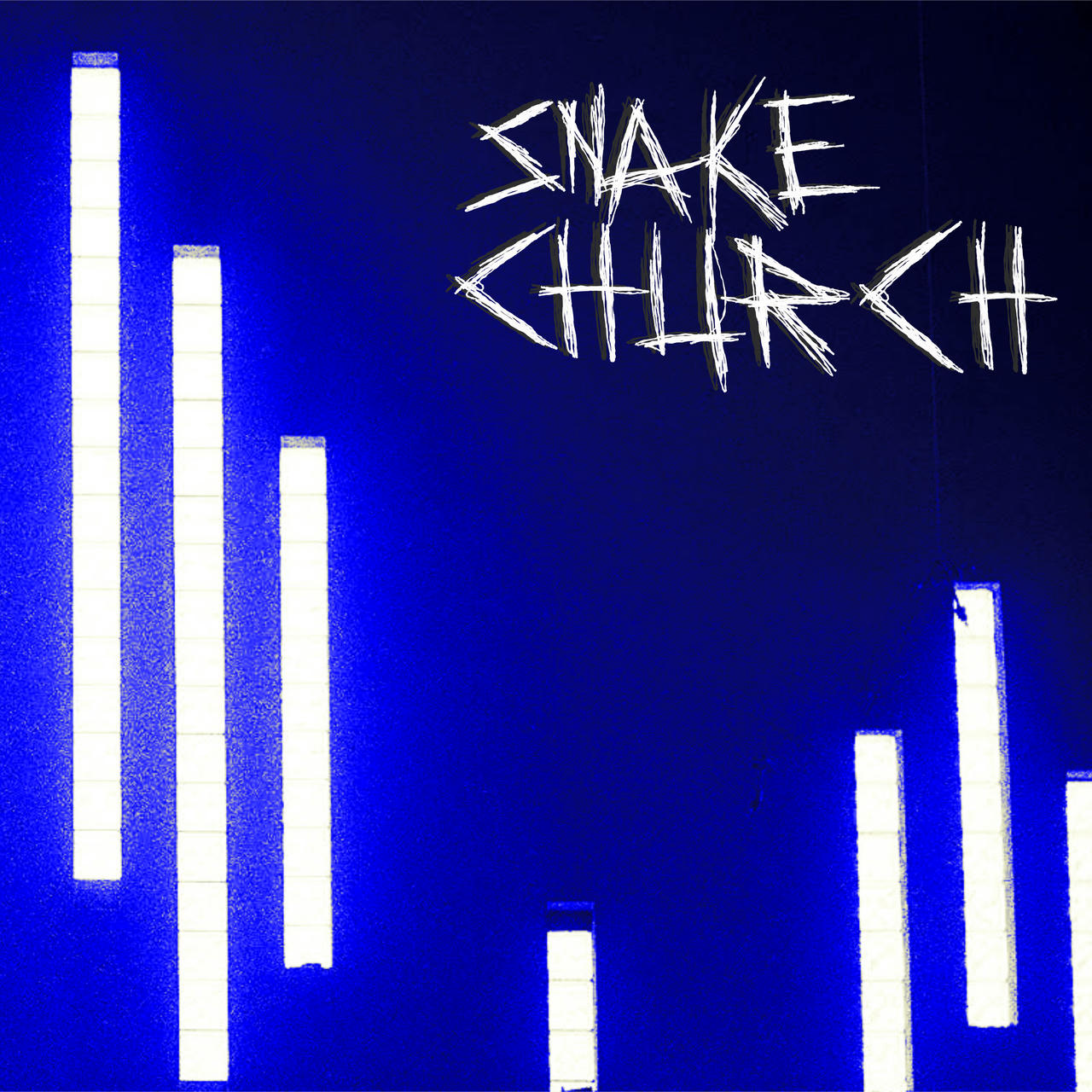 a grainy picture inside an abandoned church